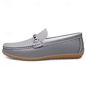 voordelige Casual loafers-Rode imitatieleren loafers voor heren, stijlvol instapmodel met comfortabele, zachte binnenzool, ideaal voor zakelijke, casual weekenden en reizen
