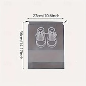 economico Organizzazione spazi-Confezione da 10 sacchetti porta scarpe da viaggio, organizer per scarpe antipolvere in tessuto non tessuto con chiusura a coulisse, finestra trasparente e design con stampa di scarpe bianche
