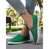 cheap Women&#039;s Sneakers-Women&#039;s Canvas Slip-On Sneakers – Lightweight Minimalist Flats for Daily Errands, Park Walks and Weekend Brunch Outings
