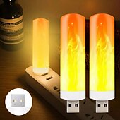 cheap Decorative Lights-4 Pcs simulation flame lamp candle lamp dynamic flame lamp bedside mini Usb atmosphere lamp small night lamp Halloween Christmas decoration lights