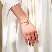 economico I regali-Bracciale con ciondolo con pietra portafortuna - due pietre portafortuna personalizzate da indossare al polso per un tocco di romanticismo. È un regalo perfetto per tua moglie/mamma/fidanzata per San