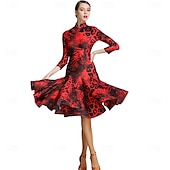 ieftine Ținute Dans Latin-Rochie de dans de sală pentru femei, rochie latină modernă de vals și tango, costum de dans profesional pentru performanță