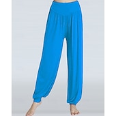 billiga bloomers &amp; haremsbyxor-Dam Yogabyxor Harem byxor underbyxor Lättvikt Hög midja Gym Pilates Zumba Underdelar Svart Vit Rosa Huvudstad Höst sporter Sportkläder Microelastisk Lös passning