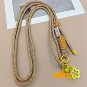 economico Lanyards e cinturini da polso per telefono-Nuovo telefono cellulare con ciondolo a forma di cartone animato, corda per appendere tracolla regolabile, etichetta stampata da donna, corda per appendere all&#039;aperto, viaggio, arrampicata, corda