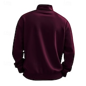 cheap Basic Sweatshirts-Men's Sweatshirt Quarter Zip Sweatshirt Apricot Black White Wine Red Half Zip Plain Sports &amp; Outdoor Daily Holiday Polyester Streetwear Basic Casual Summer Spring Clothing Apparel Hoodies Sweatshirts