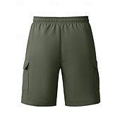 economico All&amp;#39;aperto-Per uomo Pantaloncini cargo Shorts Pantaloncini Estivi Coulisse Elastico in vita Multi-tasche Semplice Comodità Indossabile Lunghezza al ginocchio All&#039;aperto Sport Quotidiano Moda Casual Nero Bianco