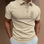 abordables Polo classique pour homme-Homme Uni Chemises Polo Gaufre Manche Courte Revers Mode Basique Confortable Athleisure Décontracté Quotidien Boutons Flexible Été Fuchsia Violet Marron