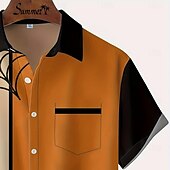 voordelige Dierenprint-Voor heren SPIDER Kleurblokkering Overhemd Zomer overhemd Overhemd met knopen Korte mouw Mode-casual Buiten Vakantie Dagelijks gebruik Zomer Lente Strijkijzer 3D-afdrukken shirts met kraag Voorste zak
