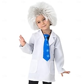 economico Costumi per bambini-Scienziato Fisico Giornata STEM Parrucche cosplay Costume Cosplay Ragazzi Bambini Performance Vestirsi in modo educativo Vestiti per eventi scolastici Halloween Costume di Carnevale facile