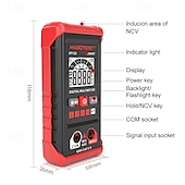 ieftine Unelte de măsurare-Multimetru digital inteligent ht123, tester de măsurare a rezistenței de tensiune AC/DC, multimetru electric ncv cu iluminare de fundal