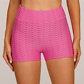 economico Leggings semplici-Per donna Shorts Leggings Streetwear Casual Corto Vita Alta Semplice Elastico in vita Jacquard Traspirabilità Elasticizzato Vacanza Streetwear Abbigliamento quotidiano Nero Bianco Giallo Rosso Estate