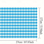 お買い得  イベントとパーティー用品-オクトーバーフェストテーブルクロス3枚セット 137 x 274cm バイエルン国旗柄 ブルー&amp;ホワイト ダイヤモンド柄 長方形テーブルカバー オクトーバーフェストテーマのパーティーデコレーションに