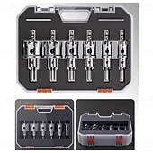 economico set di punte da trapano-Kit di 5 seghe a tazza TCT con punta in carburo di tungsteno e punta pilota in titanio per metallo, acciaio inossidabile, ferro, legno, plastica