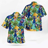economico Camicie taglie forti da uomo-Per uomo Floreale Ananas Rana Camicia Camicia hawaiana Camicia grafica Camicia Aloha Manica corta Camicia Collo ripiegabile Esterno Strada Stampa 3D Rosso verde Verde oliva Rosa Rosso Blu Bottone giù