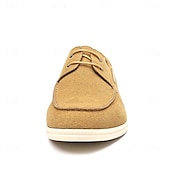 cheap Casual-Men&#039;s Beige Faux Suede Boat Shoes with Lace-Up Design – Comfortable Casual Footwear for Weekend, Vacation &amp; Daily Use