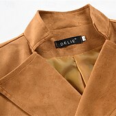 preiswerte Men&#039;s Vest-Herren Weste aus Wildlederimitat Weste Gilet Urlaub Party Geschäft Vintage Frühling Herbst Tasche Knöpfe Polyester Bequem Einfarbig Doppelreihig Revers Normale Passform Schwarz Leicht Braun Blau