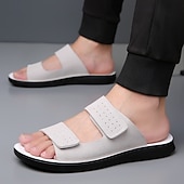 abordables Sandales de Vacances-sandales en similicuir marron pour hommes avec design perforé fermeture velcro réglable légères et respirantes idéales pour les voyages d'été et les journées à la plage