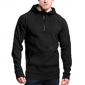 abordables sudaderas de lana-Hombre Sudadera Sudadera con capucha de lana Sudadera táctica con capucha Negro Verde Ejército Azul Marino Gris Oscuro Con Capucha Plano Cerrar Retazos Cremallera de un cuarto Deporte Casual Diario