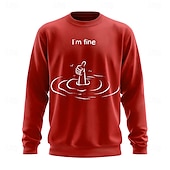 abordables Sweats 3D homme-Homme Graphique Argot drôle Sweatshirt Sweat-shirt Sweat à capuche Col ras du cou Mode Impression 3D Noir Blanche Col rond 3D Toutes saisons Designer