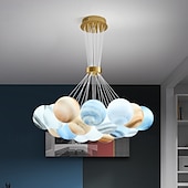 economico Luci a sospensione-Lampadario moderno a forma di luna con sfera di vetro, lucernario per bambini, lampada a sospensione Modo Lunar