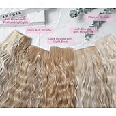 baratos Clip nas extensões-extensões de cabelo clip in 5 peças extensões de cabelo castanho 24 extensões de cabelo longas e grossas ondas soltas he002 trama de renda invisível apliques naturais macios para mulheres castanho