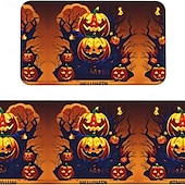 olcso Halloween hálószoba-halloweeni konyhaszőnyegek, 2 db konyhaszőnyeg, párnázott, fáradtsággátló konyhaszőnyegek padlóra, csúszásmentes álló asztali szőnyeg, vízálló konyhaszőnyeg-készlet konyhába, padlóra, irodába
