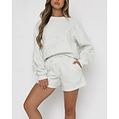 女性用 トラックスーツ プルオーバースウェットシャツ スウェットショーツ レース ソリッド スーツウェア 秋 Темный хаки ブラック ジム アスレイジャー ランニング 防風 長袖 スポーツ アクティブウェア 伸縮性あり レギュラー お買い得  トラックスーツ-女性用 トラックスーツ プルオーバースウェットシャツ スウェットショーツ レース ソリッド スーツウェア 秋 Темный хаки ブラック ジム アスレイジャー ランニング 防風 長袖 スポーツ アクティブウェア 伸縮性あり レギュラー