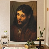 halpa Uskonnollinen kudos-Keskiaikainen Gobeliini Keskiaika Jeesus Roikkuva Gobeliini Seinätaide Suuri Gobeliiniseinämaalaus Valokuva Tausta Viltti Verho Koti Makuuhuone Olohuoneen Koristelu