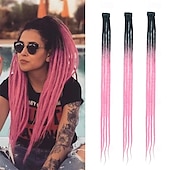 economico Capelli all&#039;uncinetto-Extension per dreadlock con clip, 24 pollici, dread con clip sfumate, fatte a mano, 3 pezzi di extension all&#039;uncinetto
