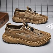 halpa Miesten lenkkarit-Miesten ruskeat, slip-on-sandaalit joustavilla nauhoilla ja mukavalla pohjallisella rantamatkoille, lomille ja rentoon ulkoiluun.