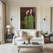 cheap Landscape Paintings-Handmade Oil Painting Canvas Wall Art Decoration Abstract Figures for Home Decor Stretched Frame Hanging Painting/Rolled Frameless Unstretched Painting