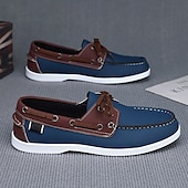 economico Casuale-scarpe da barca da uomo bicolore nere e bianche con design classico allacciato, comode ed eleganti, ideali per gite in spiaggia, abbigliamento casual ed eventi estivi