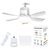 preiswerte Deckenventilator-Leuchten-1 moderner Deckenventilator-Kronleuchter mit intelligenter Fernbedienung, E27-Schraubsockel – einfach zu installieren, starker Wind für Wohnzimmer, Schlafzimmer, Arbeitszimmer, Küche, Werkstatt,