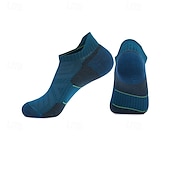 abordables Calcetines deportivos-1 Par Hombre Mujer calcetines de lana merino Calcetines para correr Mantiene abrigado Transpirable Anti ampollas Grueso Al aire libre tobillo Retazos Lana Merina Azul marinero Negro Blanco para Esqu