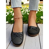 economico Slip-ons e mocassini da donna-mocassini da guida pieghevoli da donna: mocassini in morbida pelle con suole flessibili per il relax in giardino, il relax in veranda e l&#039;uso quotidiano