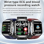 preiswerte Smartwatch-Luftpumpe Airbag-Typ genaue Blutdruckmessung EKG Elektrokardiogramm Temperaturüberwachung Schrittzähler kompatibel Bluetooth-Anruf mit Android iOS Frauen Männer lange Standby