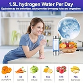 economico Attrezzatura da Campeggio-Bottiglia d&#039;acqua all&#039;idrogeno, generatore di acqua all&#039;idrogeno portatile, tecnologia SPE PEM, ionizzatore d&#039;acqua, regalo per amore, adatto per viaggi, esercizi, casa, coperchio nero.