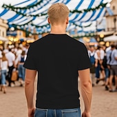 preiswerte T-Shirts-T-Shirt Lederhosen T-Shirt Match Bayerisch München Deutsch Lustig alpin T-Shirt Ärmel Grafik für Herren Erwachsene Heißprägen  für Karneval Oktoberfestbier Party