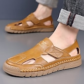 Χαμηλού Κόστους Υπαίθριες σάντες-Ανδρικά καφέ slip-on σανδάλια εξωτερικού χώρου με ελαστικά λουράκια και αναπνεύσιμο mesh επάνω μέρος για καλοκαιρινές περιπέτειες