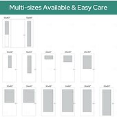 cheap Door Curtains-100% Blackout French Door Curtains, Privacy Door Curtains for Window, Room Darkening Blinds, Thermal Insulated Window Shades for Bedroom, 1 Panel