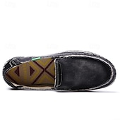 economico Slip-ons e mocassini da uomo-Mocassini da uomo in denim blu con bordo sfrangiato, scarpe casual leggere slip-on per le uscite del fine settimana, le passeggiate estive e il comfort quotidiano