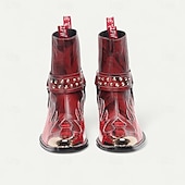 levne Prémiové kožené boty-Pánské bílo-zlaté kožené westernové boty s květinovým vzorem a zapínáním na zip - trendy boty pro běžné nošení i slavnostní nošení