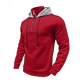billige grunnleggende hettegensere for menn-Herre Hattetrøje Hettegenser med glidelås Aprikos Svart Hvit Vin Rød Med hette عادي Sport &amp; Utendørs Daglig Ferie Polyester Gatemote Grunnleggende Fritid Vinter Høst Klær Gensere Gensere Langermet