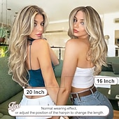 levne Clip in Extensions-Clip in prodlužování vlasů - husté dlouhé rovné vrstvené prodlužování vlasů, špinavě blond, smíšená odbarvená blond, 20 palců, jemný krajkový útek