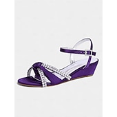 baratos cocktail-sandálias femininas de cetim verde com salto anabela - sapatos sociais com nó de strass e tira no tornozelo para banquetes e coquetéis elegantes