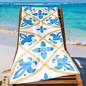 baratos Cobertores &amp; Mantas-toalha de praia macia e absorvente - design leve, de secagem rápida e sem areia para praia, piscina e viagens