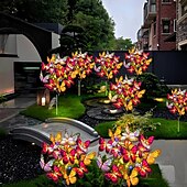 cheap Landscape Lights-2 Pcs Solar Butterfly Tree Lights Outdoor Waterproof Pathway Lights for Wedding Party Villa Walkway Garden Lawn Camping Party Landscape Decoration
