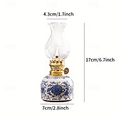 economico lampada da comodino-una lampada a combustibile da campeggio regolabile per esterni, una lampada a olio per uso domestico, una lampada a olio floreale in ceramica blu e bianca per interni, una lampada a cherosene con