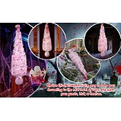 baratos Halloween-Adereços de Halloween para ambientes internos e externos - corpo de cadáver assustador com teia de aranha falsa e decoração de árvore pendurada, material plástico de estilo contemporâneo, sem penas,