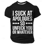 voordelige Grappige T-shirts voor mannen-Voor heren Grappig jargon T-shirt Korte mouw T-shirt 3D-afdrukken Strakke ronde hals Overhemd Modieus Dagelijks Basic Straat Casual Dagelijks Zwart Rood blauw Zomer Lente Alle seizoenen Kleding S M L